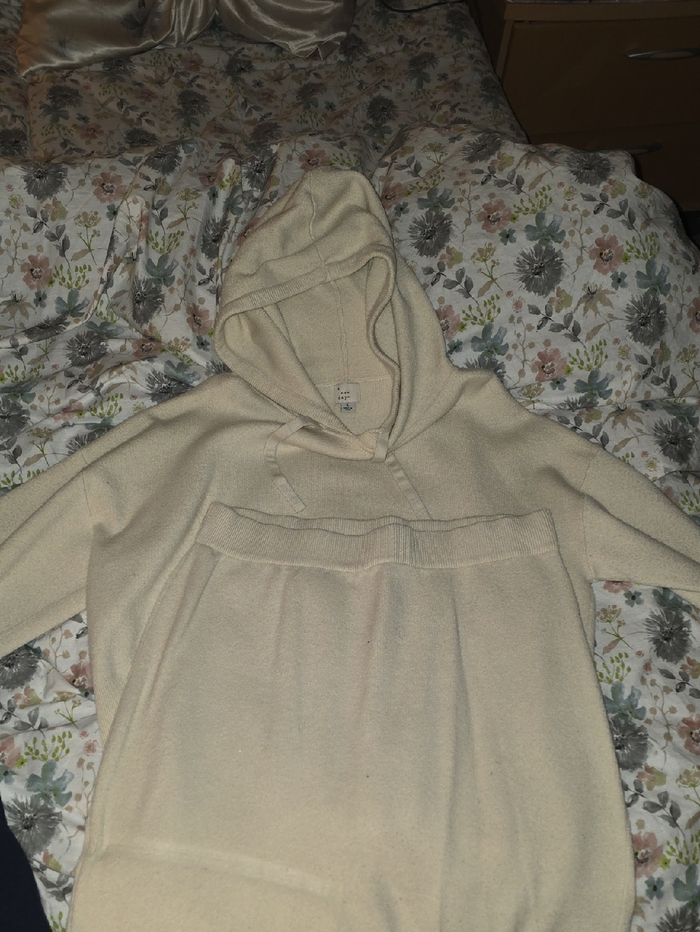 a new day Cream Hooded Knit Sweater Dress Set
